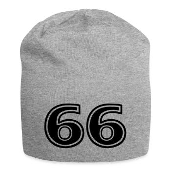 66 - Jersey-Beanie - Grau meliert - Vorne
