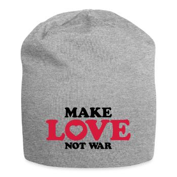 Spruch Not War - Jersey-Beanie - Grau meliert - Vorne