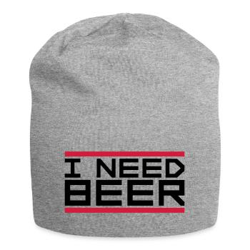 I Need Beer - Jersey Beanie - heather grey - Front