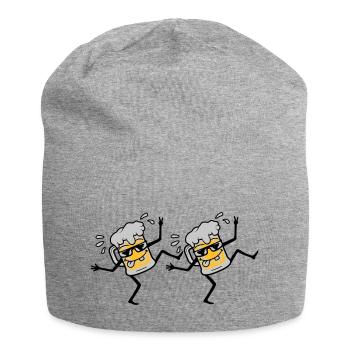 2 dancing party beers - Jersey Beanie - heather grey - Front