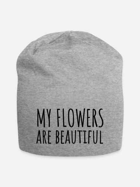 Meine Blumen sind wunderschön - Jersey-Beanie - Grau meliert