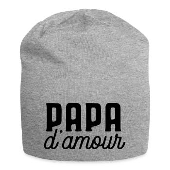 Papa d'amour - Bonnet en jersey - gris chiné - Devant