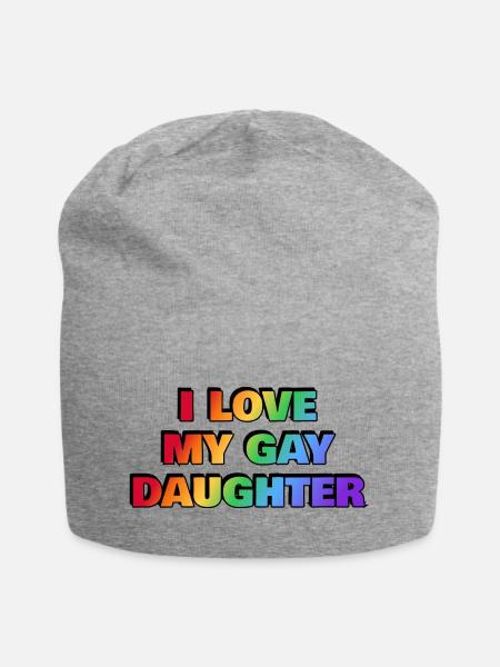 Ich liebe meine schwule Tochter - Pride Regenbogenfarben - Jersey-Beanie - Grau meliert