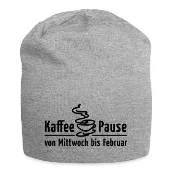 Kaffeepause Mittwoch bis Februar Büro-Humor Satire - Jersey-Beanie - Grau meliert - Vorne