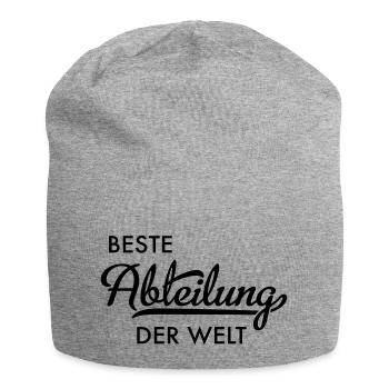 Beste Abteilung der Welt - Jersey-Beanie - Grau meliert - Vorne