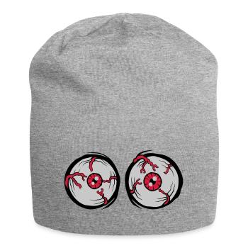 Crazy Horror Monster Eyes - Jersey Beanie - heather grey - Front