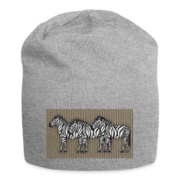 Zebras - Jersey Beanie - heather grey - Front