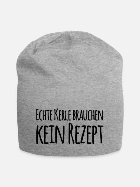 Echte Kerle Brauchen Kein Rezept - Koch Geschenk - Jersey-Beanie - Grau meliert