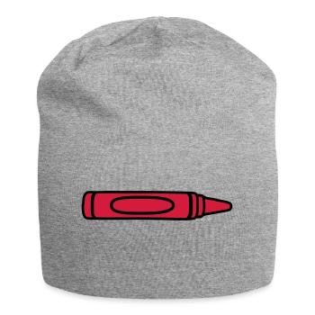 Red wax crayon cool design - Jersey Beanie - heather grey - Front