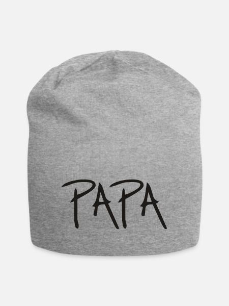 Papa - Jersey-Beanie - Grau meliert
