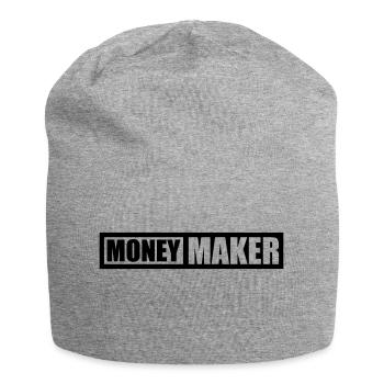 Logo Text Money Maker - Jersey-Beanie - Grau meliert - Vorne