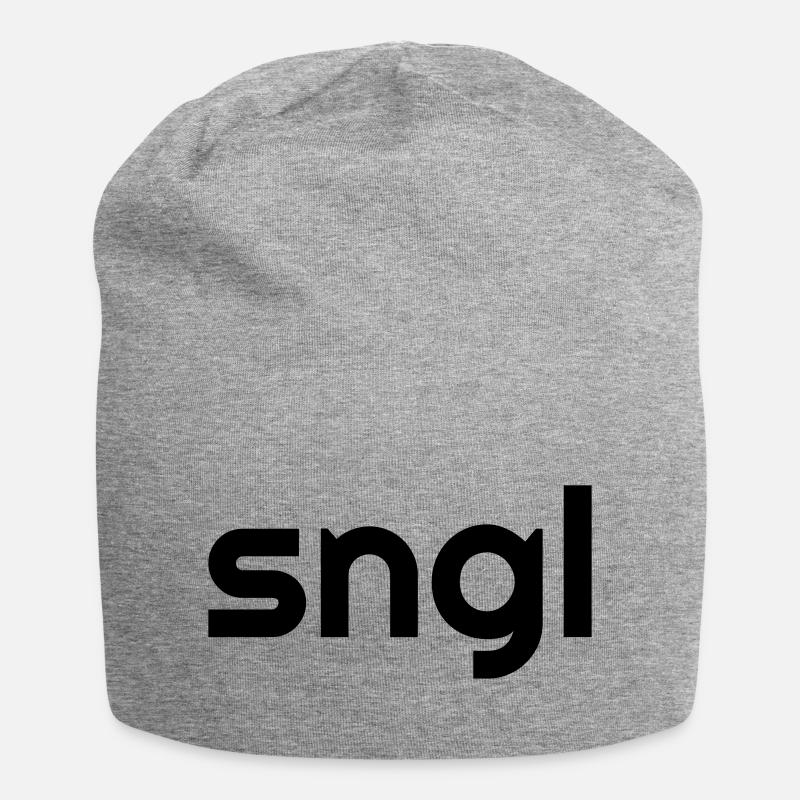 sngl - Jersey-Beanie - Grau meliert
