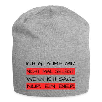 Nur ein Bier - Jersey-Beanie - Grau meliert - Vorne
