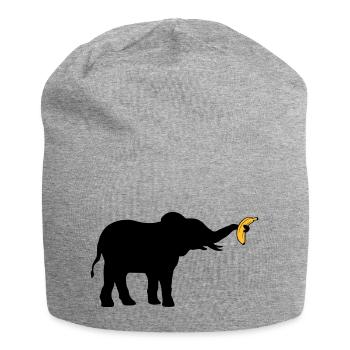 Grande silhouette d’éléphant banane - Bonnet en jersey - gris chiné - Devant