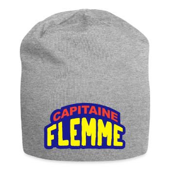 Capitaine flemme humour super héros - Bonnet en jersey - gris chiné - Devant