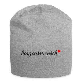 herzensmensch - Jersey-Beanie - Grau meliert - Vorne