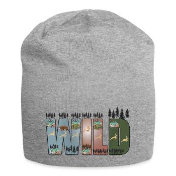Wilderness, Forest, Trees, Adventure, Hiking - Jersey Beanie - heather grey - Front