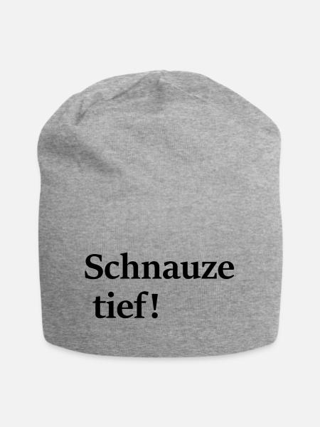 Schnauze tief; sagt alles aus, oder? - Jersey-Beanie - Grau meliert