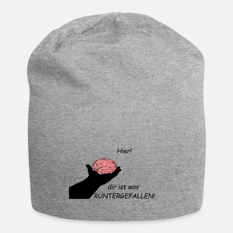 Hier! Dir ist was RUNTERGEFALLEN! - Jersey-Beanie - Grau meliert