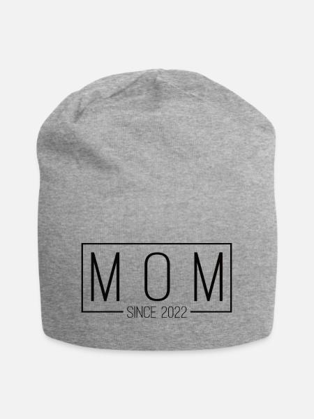 Mom Since 2022 black - Jersey-Beanie - Grau meliert