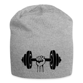 Hand dumbbell - Jersey Beanie - heather grey - Front