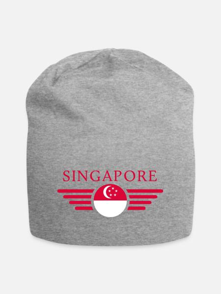 Singapur - Jersey-Beanie - Grau meliert