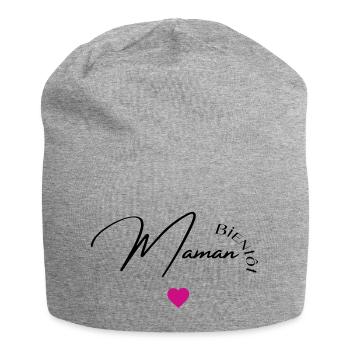 Bientôt maman - Bonnet en jersey - gris chiné - Devant
