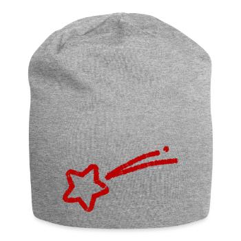 hand-drawn shooting star - Jersey Beanie - heather grey - Front