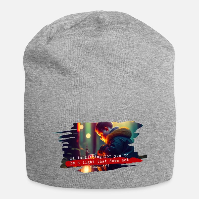 It is fitting for you to be a light that does - Jersey Beanie - heather grey