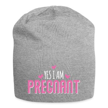Yes, i am pregnant - Jersey-Beanie - Grau meliert - Vorne