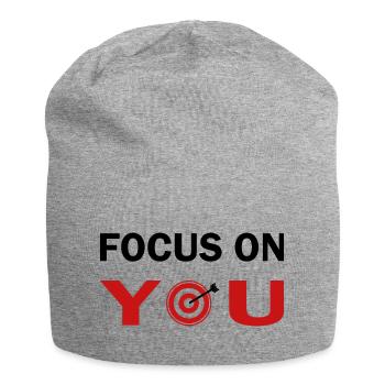 Focus on you - Jersey Beanie - heather grey - Front