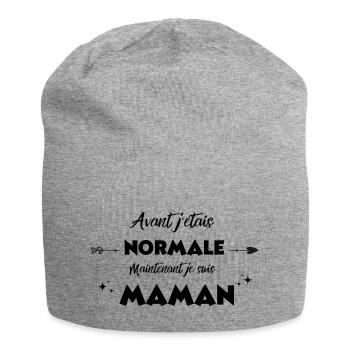 avant jétais normale maintenant je suis maman - Bonnet en jersey - gris chiné - Devant