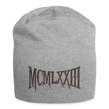 MCMLXXIII 1973 50th Birthday B-Day Birthday Gift - Jersey Beanie - heather grey - Front