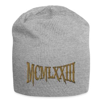 MCMLXXIII 1973 50th Birthday B-Day Birthday Gift - Jersey Beanie - heather grey - Front