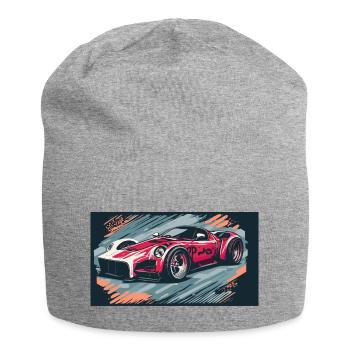 Voiture de course rouge (Collection de voitures de course) - Bonnet en jersey - gris chiné - Devant