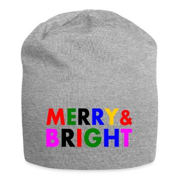 Merry and bright - Jersey Beanie - heather grey - Front
