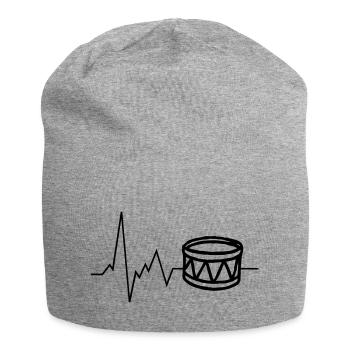 Heartbeat Drum Sports Fan Musician - Jersey Beanie - heather grey - Front