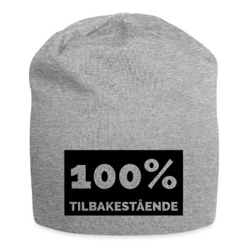 100 % rückwärts - Jersey-Beanie - Grau meliert - Vorne
