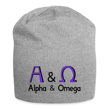 Alpha et Oméga - Bonnet en jersey - gris chiné - Devant