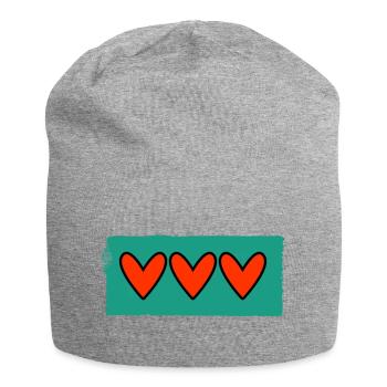 HERZ. HERZ. VALENTINSTAG. LIEBE. LIEBE. PAAR. - Jersey-Beanie - Grau meliert - Vorne