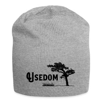 Usedom, Perle der Ostsee - Jersey-Beanie - Grau meliert - Vorne