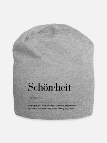 Schönheit - Jersey-Beanie - Grau meliert