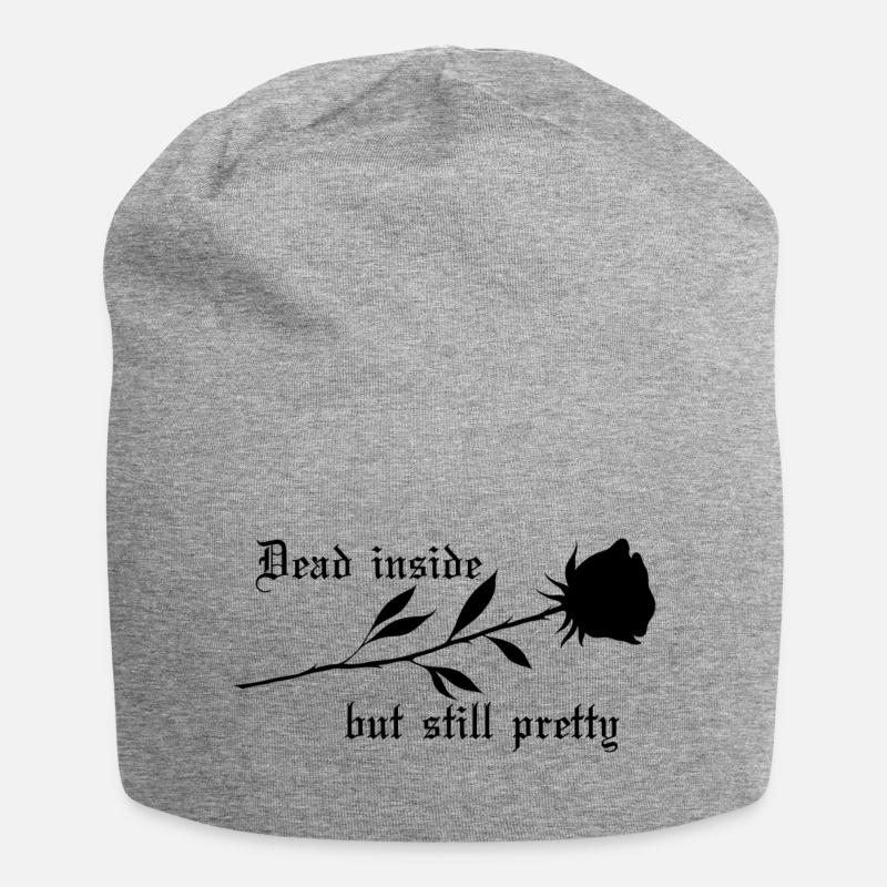 Dead Inside Rose - Jersey Beanie - heather grey