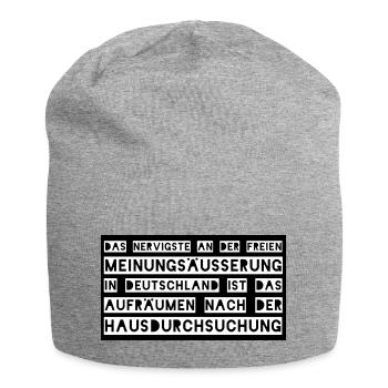 Freie Meinungsäußerung Gedanken Freiheit - Jersey-Beanie - Grau meliert - Vorne