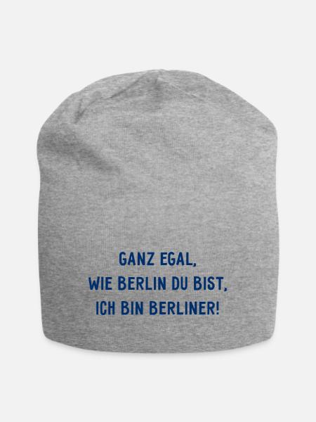 Ganz egal wie Berlin du bist, ich bin Berliner! - Jersey-Beanie - Grau meliert