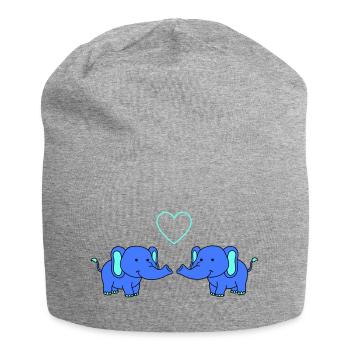 elefanten verliebt - Jersey-Beanie - Grau meliert - Vorne