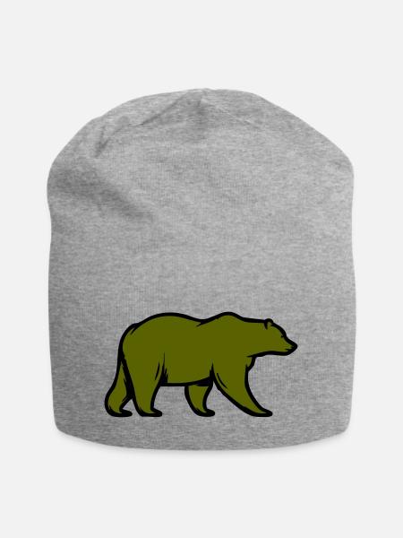 bär - Jersey-Beanie - Grau meliert