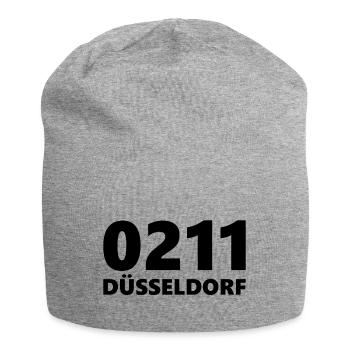 0211 Vorwahl Düsseldorf NRW Rhein - Jersey-Beanie - Grau meliert - Vorne