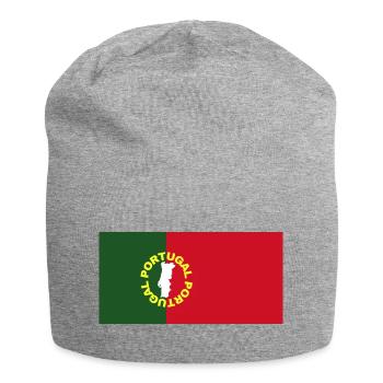 Le Portugal aux couleurs du drapeau portugais - Bonnet en jersey - gris chiné - Devant