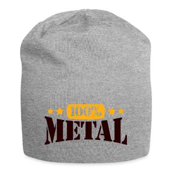 100% Percent Heavy Metal Music Stamp Text Logo - Jersey Beanie - heather grey - Front